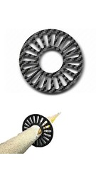 Carbon TSUBA for kendo shinai with 20 chrysanthemums pebles