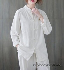 New Women’s Tai Chi Yoga Outfits Set Top+pants Martial Arts Kung Fu Linen Suit