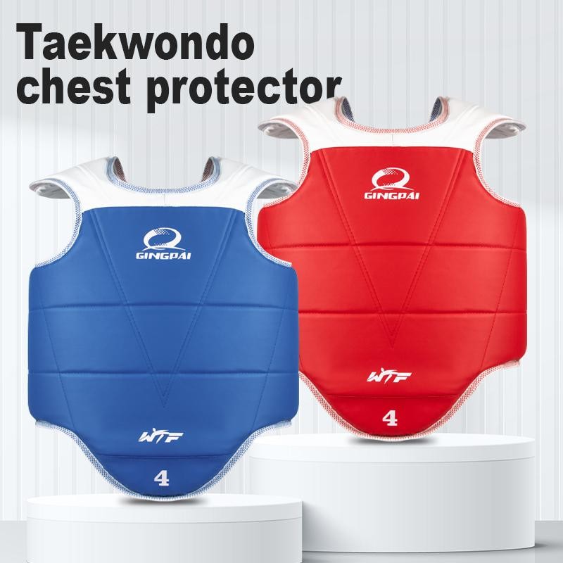 Traditional Taekwondo Chest Guard Kids Men Women Student Red Blue Karate Taekwon