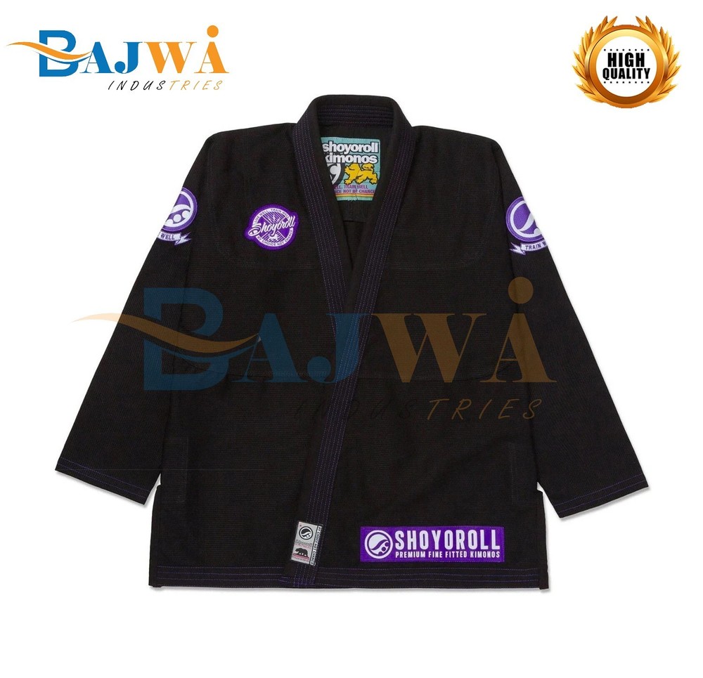 Shoyoroll Black Brazilian Jiu-Jitsu (BJJ) Gi Jacket with Purple Patches