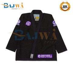 Shoyoroll Black Brazilian Jiu-Jitsu (BJJ) Gi Jacket with Purple Patches