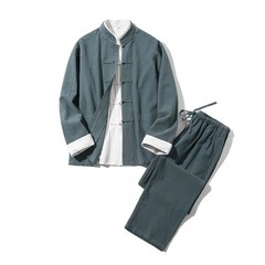 3PCS Mens Traditional Chinese Tang Suit Kung Fu Wingchun Uniform Sportswear Hot