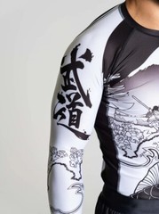 Fuji MMA BJJ Jiu Jitsu Long Sleeve LS Rashguard Rash Guard – Sakana Black/White